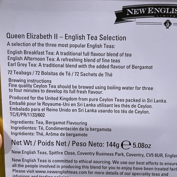 Queen Elizabeth II English Tea in commemorative tin.  NW seal - Picture 4 of 10